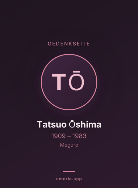 Gedenkportrait von Tatsuo Ōshima