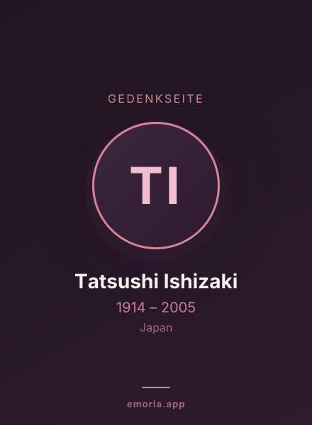 Gedenkportrait von Tatsushi Ishizaki
