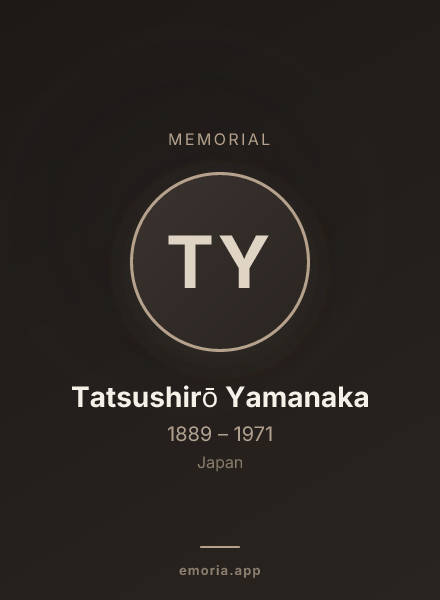 Memorial portrait of Tatsushirō Yamanaka