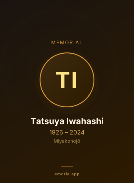 Memorial portrait of Tatsuya Iwahashi