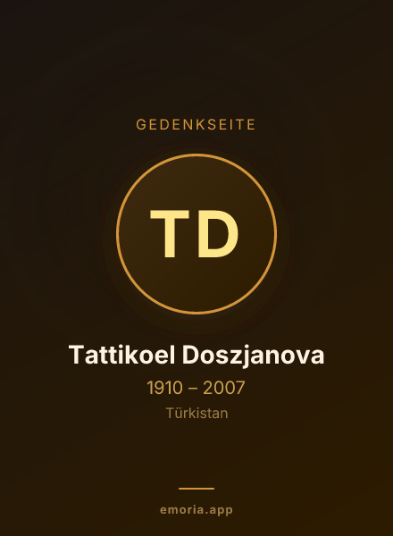 Gedenkportrait von Tattikoel Doszjanova