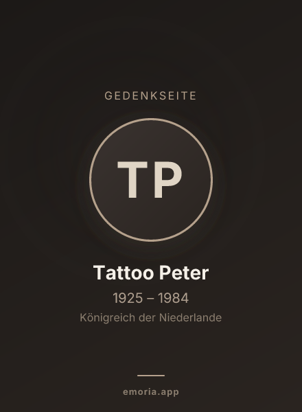 Gedenkportrait von Tattoo Peter