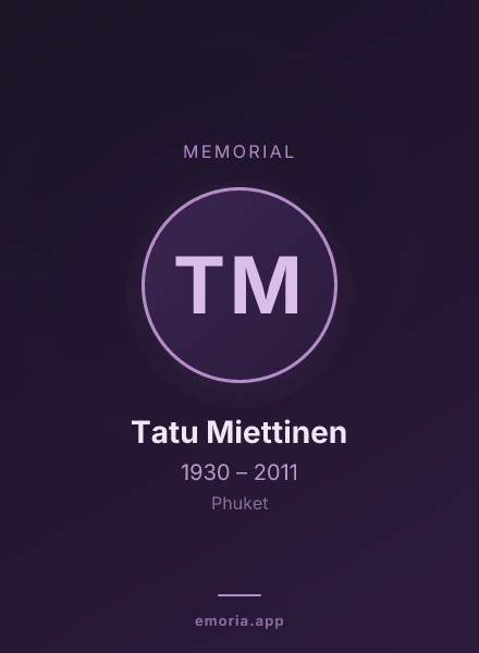 Memorial portrait of Tatu Miettinen