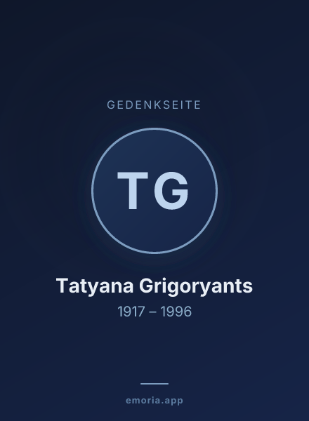 Gedenkportrait von Tatyana Grigoryants