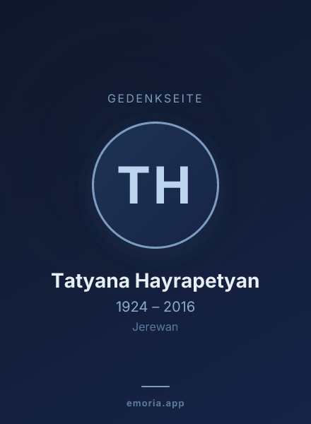 Gedenkportrait von Tatyana Hayrapetyan