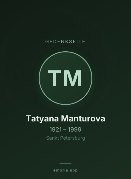 Gedenkportrait von Tatyana Manturova