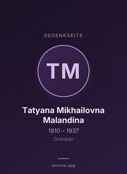 Gedenkportrait von Tatyana Mikhailovna Malandina