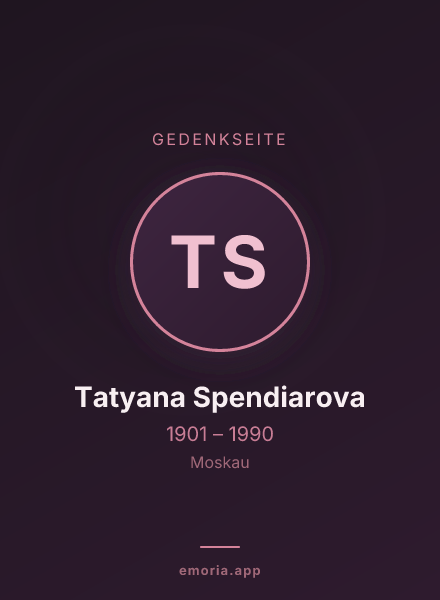 Gedenkportrait von Tatyana Spendiarova