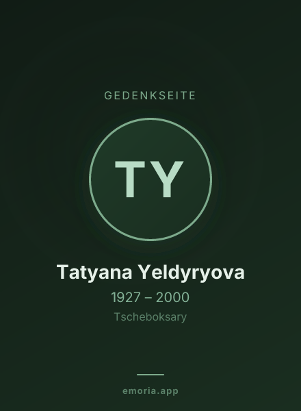 Gedenkportrait von Tatyana Yeldyryova