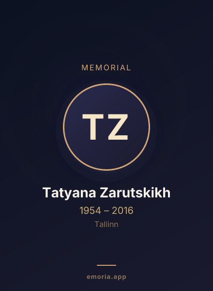 Memorial portrait of Tatyana Zarutskikh