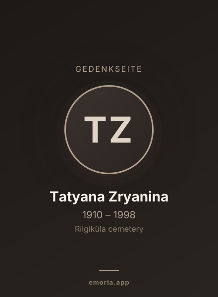 Gedenkportrait von Tatyana Zryanina