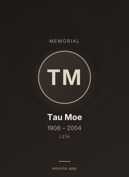 Memorial portrait of Tau Moe