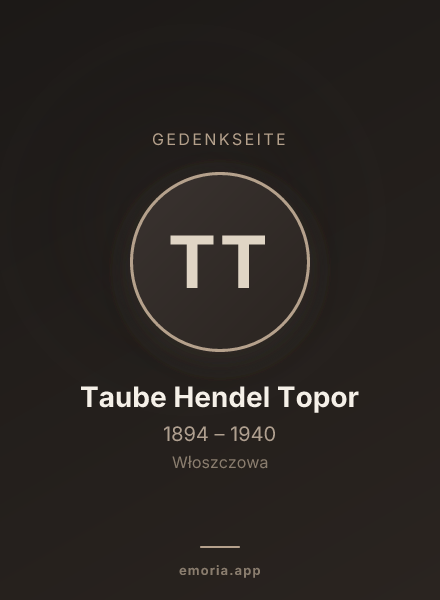 Gedenkportrait von Taube Hendel Topor