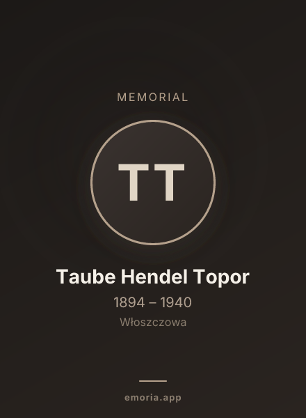 Memorial portrait of Taube Hendel Topor