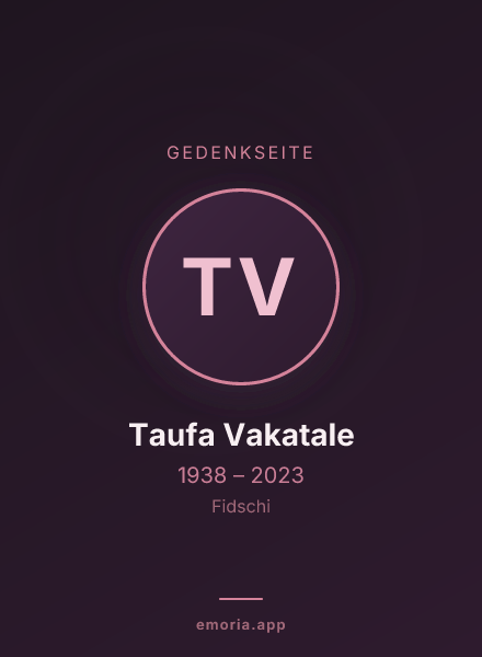 Gedenkportrait von Taufa Vakatale