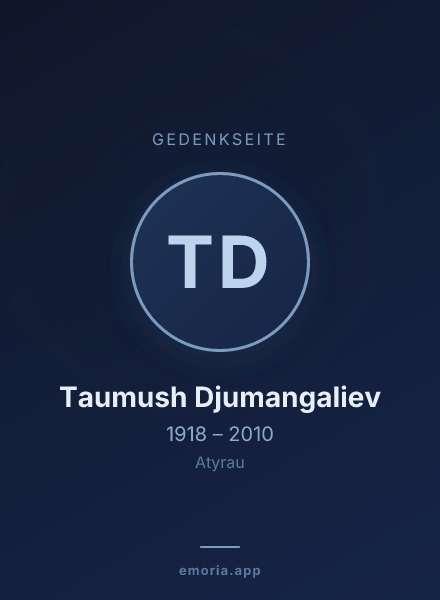 Gedenkportrait von Taumush Djumangaliev
