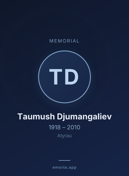 Memorial portrait of Taumush Djumangaliev