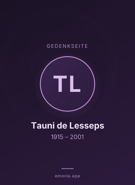 Gedenkportrait von Tauni de Lesseps