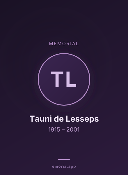 Memorial portrait of Tauni de Lesseps