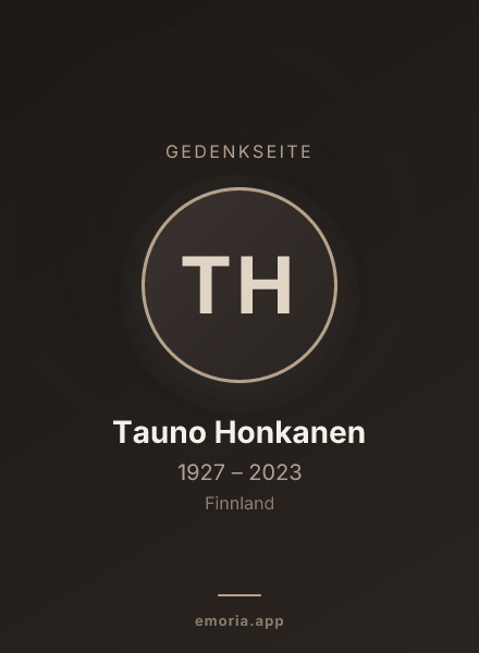 Gedenkportrait von Tauno Honkanen