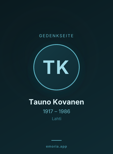 Gedenkportrait von Tauno Kovanen