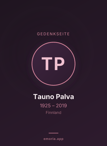 Gedenkportrait von Tauno Palva