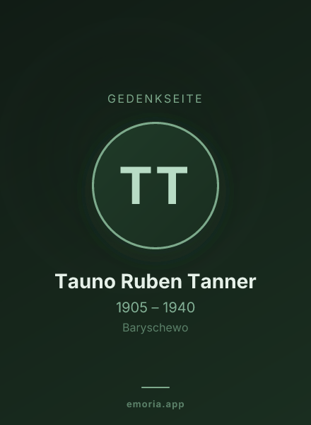 Gedenkportrait von Tauno Ruben Tanner