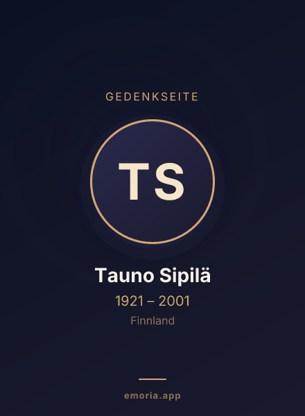 Gedenkportrait von Tauno Sipilä