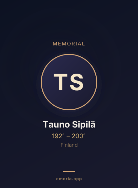 Memorial portrait of Tauno Sipilä