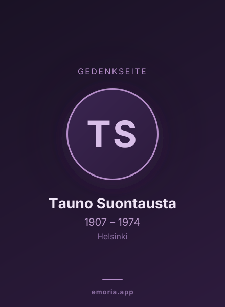 Gedenkportrait von Tauno Suontausta