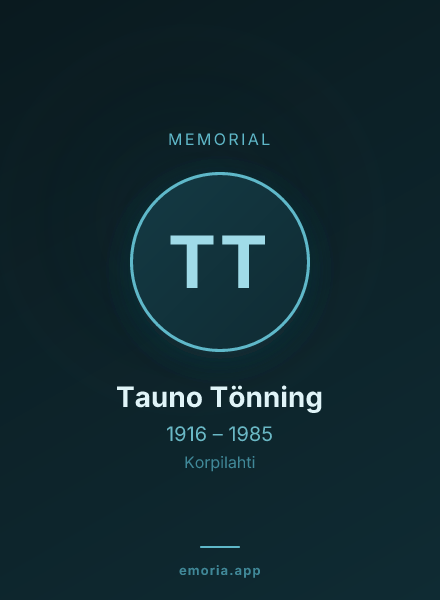 Memorial portrait of Tauno Tönning