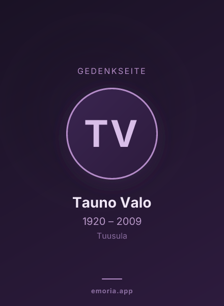 Gedenkportrait von Tauno Valo