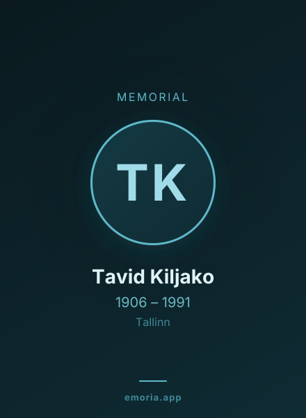 Memorial portrait of Tavid Kiljako