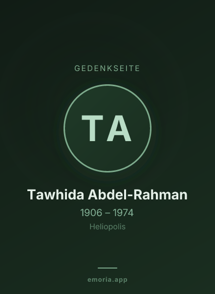 Gedenkportrait von Tawhida Abdel-Rahman