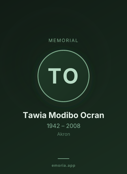 Memorial portrait of Tawia Modibo Ocran