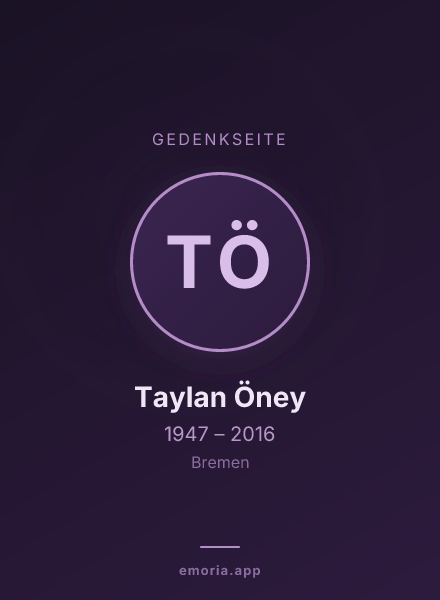 Gedenkportrait von Taylan Öney