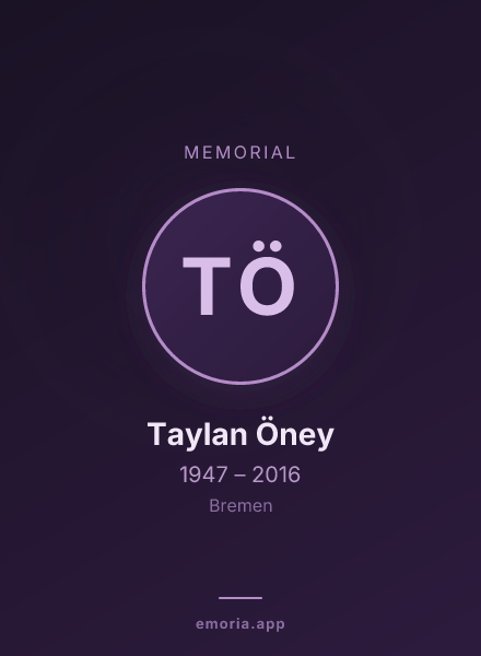 Memorial portrait of Taylan Öney