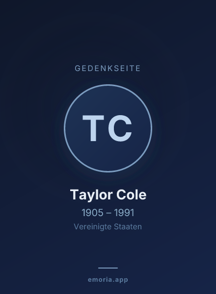Gedenkportrait von Taylor Cole