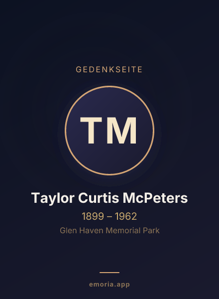 Gedenkportrait von Taylor Curtis McPeters