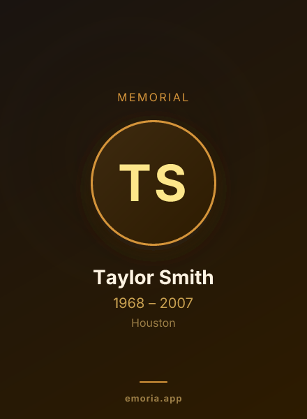 Memorial portrait of Taylor Smith