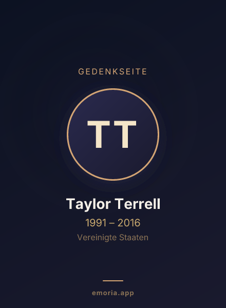 Gedenkportrait von Taylor Terrell