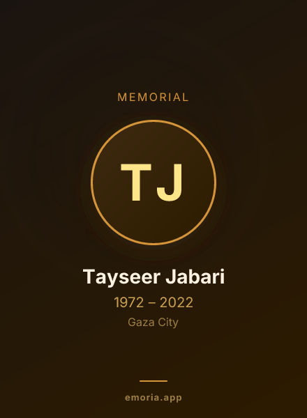 Memorial portrait of Tayseer Jabari