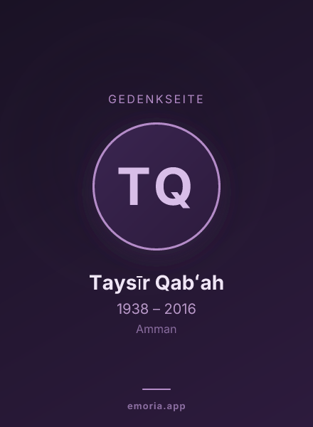 Gedenkportrait von Taysīr Qabʻah