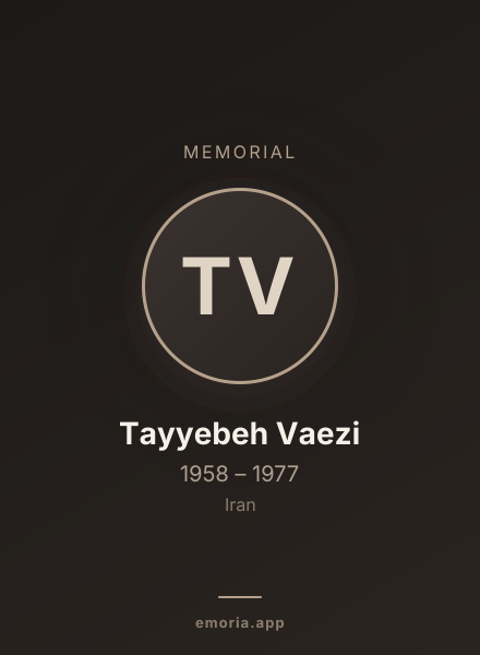 Memorial portrait of Tayyebeh Vaezi