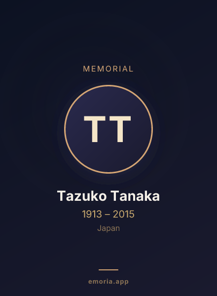 Memorial portrait of Tazuko Tanaka