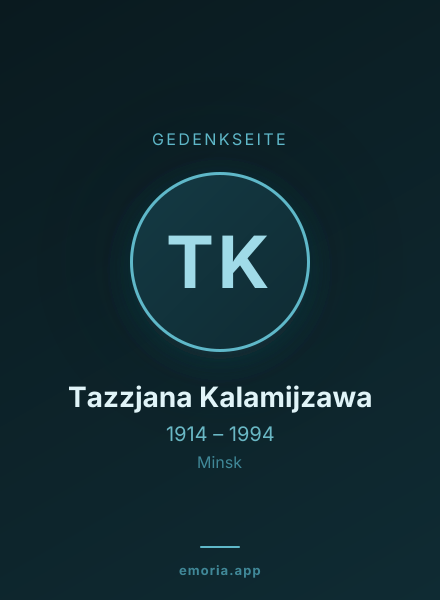 Gedenkportrait von Tazzjana Kalamijzawa