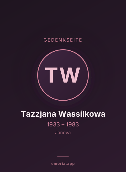 Gedenkportrait von Tazzjana Wassilkowa
