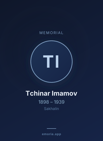 Memorial portrait of Tchinar Imamov