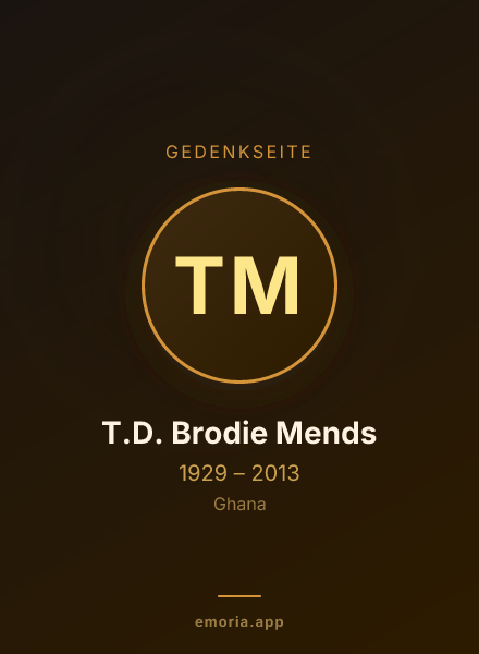 Gedenkportrait von T.D. Brodie Mends