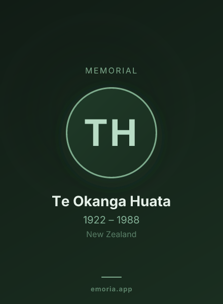 Memorial portrait of Te Okanga Huata